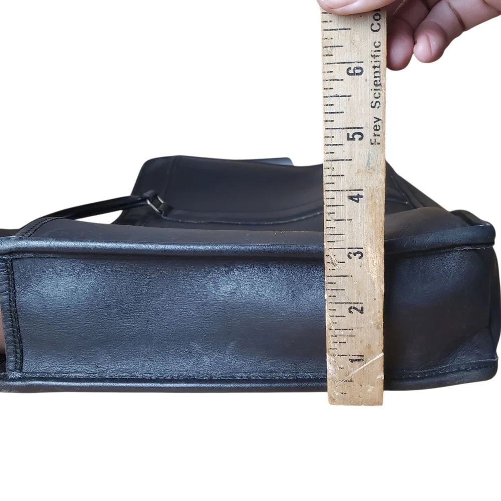 Vntg Coach Black Leather Briefcase. Made in USA.